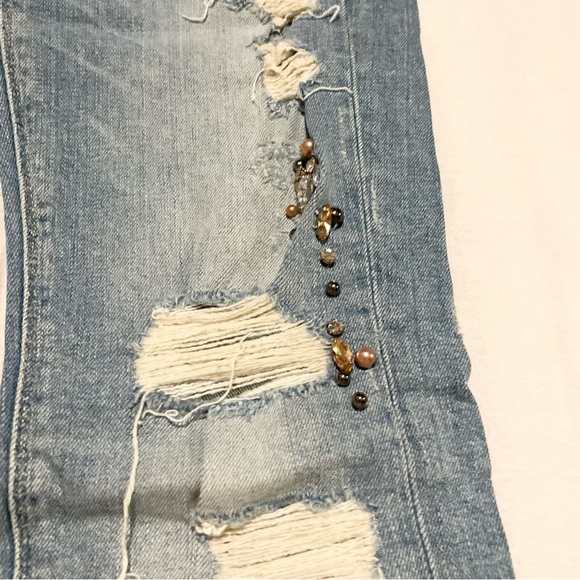 Zara Trafaluc Distressed Blue Jeans Womens Size 4 - Picture 6 of 16